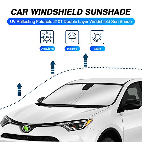 Windshield Sun Shade for Toyota RAV4 2013 2014 2015 2016 2017 2018 Window Accessories Shade Sun Protector Foldable Block UV Rays Keep Car Cooler (FOR | Toyota RAV4 2013-2018)
