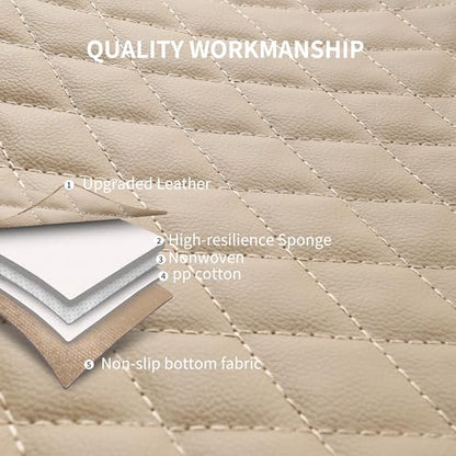 Faux Leather Front Car Seat Covers (N1 Beige / Front Seat)