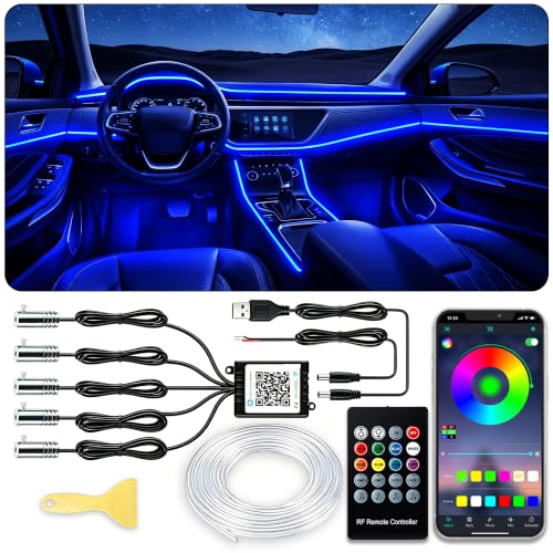 Car Interior LED Lights (5 LED/236 Inches Fiber Optic)