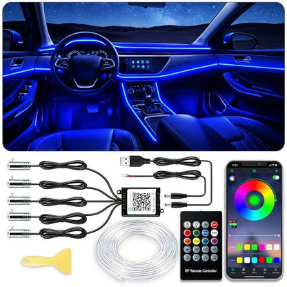 Car Interior LED Lights (5 LED/236 Inches Fiber Optic)