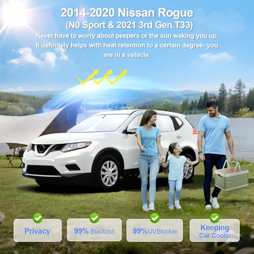 8pcs Car Window Shades for Nissan Rogue 2014 (for Rogue2014-2020)