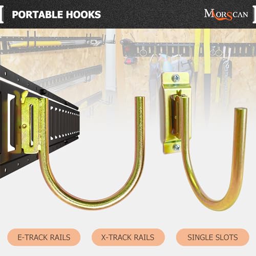 4-Pack 4-Inch J Hooks for E-Track and X-Track Rails (4" (04 Pack))