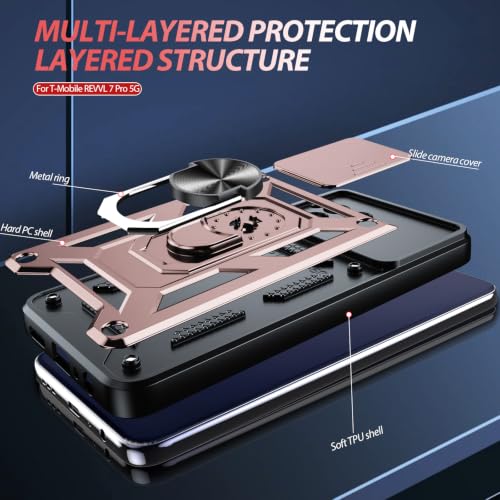 for T Mobile Revvl 7 Pro Phone Case (T-Mobile REVVL 7 Pro（6.78"） / Rose Gold)