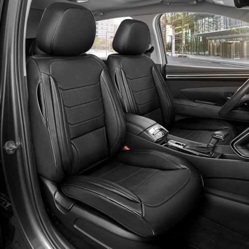 Curated Elite Leather Seat Covers for Cars & SUVs (Black (Elite) / Front Seats)