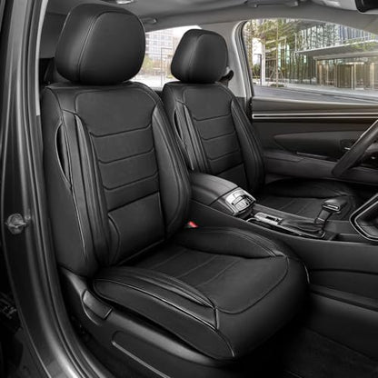 Curated Elite Leather Seat Covers for Cars & SUVs (Black (Elite) / Front Seats)