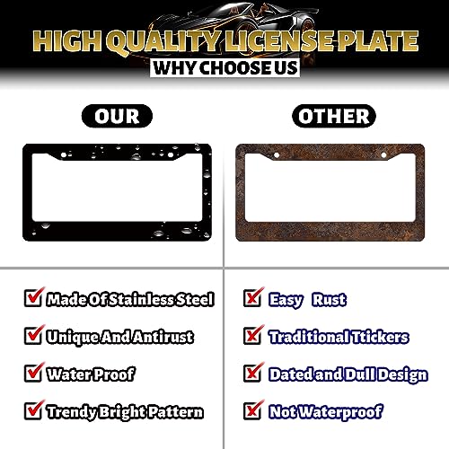 Stainless Steel Sunflower Yellow Floral License Plate Frame 12.3X 6.3 (Watercolor Sunflowers Floral Pattern)
