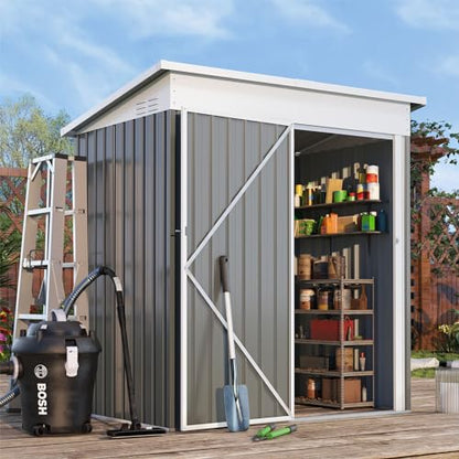 3' x 5' Outdoor Metal Storage Shed (Dark Grey / 3x5)
