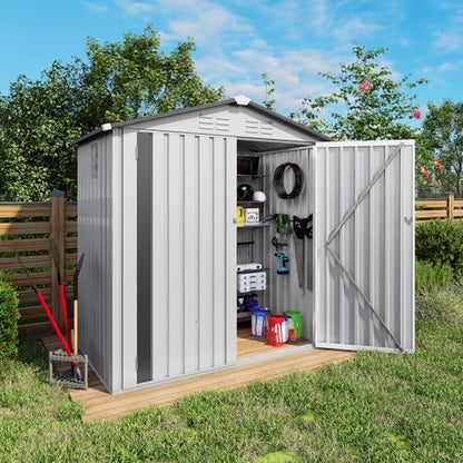 6x3.6FT Storage Shed (6x4x6FT(white))