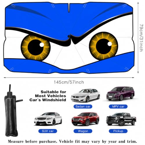 Car Windshield Sun Shade Umbrella (Monster Blue)