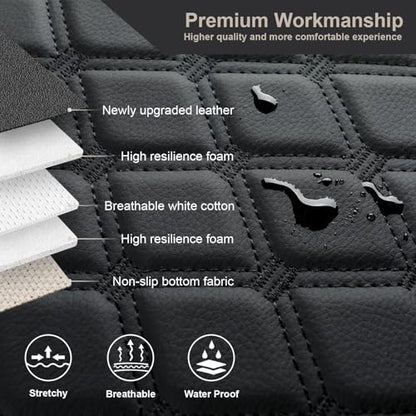 Custom Fit Center Console Cover for Dodge RAM 2009 (PVC Leather-Black / for Bucket Console 2009-2023 Ram)