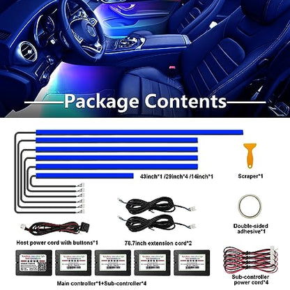Acrylic Interior Car Lights (RGB 6 lights)