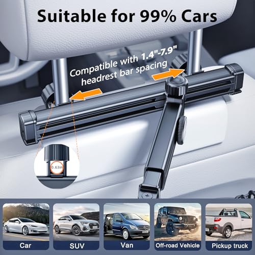 USB Car Fan for Backseat Kids Baby Rear Facing (White Blades / USB Car Fan-Long Arm)