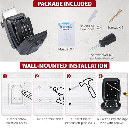 Car Window Lock Box for Turo (Key Lock Box - Black)