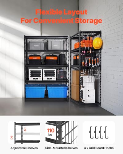 Storage Shelves (Black / 20" D x 48" W x 72" H)