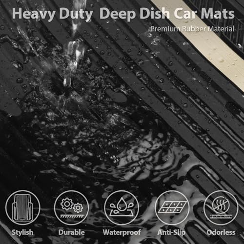 Heavy Duty Rubber Car Mats Metallic (Black and Golden)