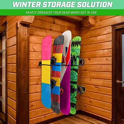 Wall Mounted Ski and Snowboard Storage Rack (8 Skis / Black)