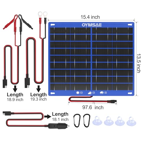 30W 12V Portable Waterproof Solar Panel Trickle Charger & Maintainer (30W)