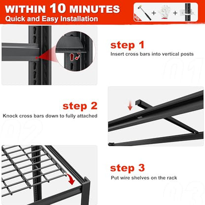 5 Tier 26" D Storage Shelves for Garage Basement Warehouse (5 tier - 55.2" W x 78" H x 26" D)