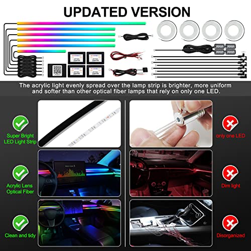 Dreamcolor Acrylic Interior Car LED Strip Light with Wireless APP (Dreamcolor Kit - 22 in 1)