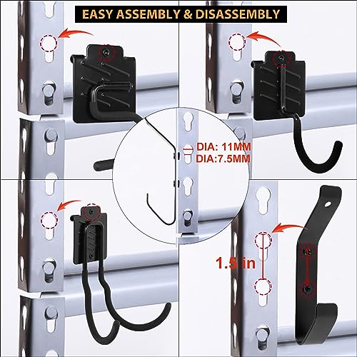 Boltless Shelving Hooks for 1.5 inch Keyhole Shelving Unit 7 Pcs (7 pcs-Unspecified)