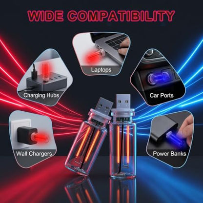 2 PCS USB Car Light
