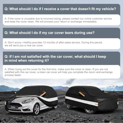 10 Layers Hatchback Car Cover Custom Fit for Ford Fiesta (Black Gray / Custom Fit for Ford Fiesta)