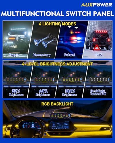 6 Gang Wireless Switch Panel S6W 4 Modes and RGB Dimmable (RGB S6W / Portable Remote Panel)