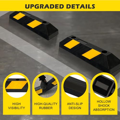 20" Rubber Parking Curb Stop (20 inch-(4 Pack))