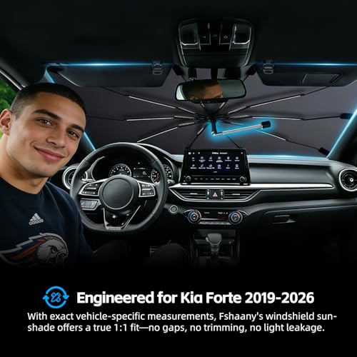 Windshield Sun Shade Umbrella for Kia Forte 2019 (For Kia Forte 2019-2026)