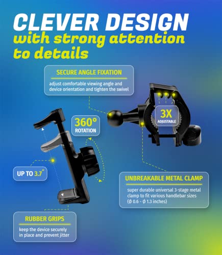 Metal Bike & Motorcycle Phone Mount for Any Smartphone (Metal (Aluminium))