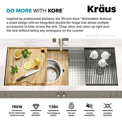 Stainless Steel 45 in Undermount Kitchen Sink KWU120 (Stainless Steel / 45 inch / Sink)
