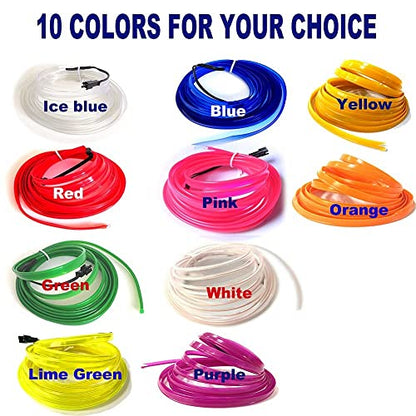 El Wire Pink Interior Car LED Strip Lights (Pink / 5 M)