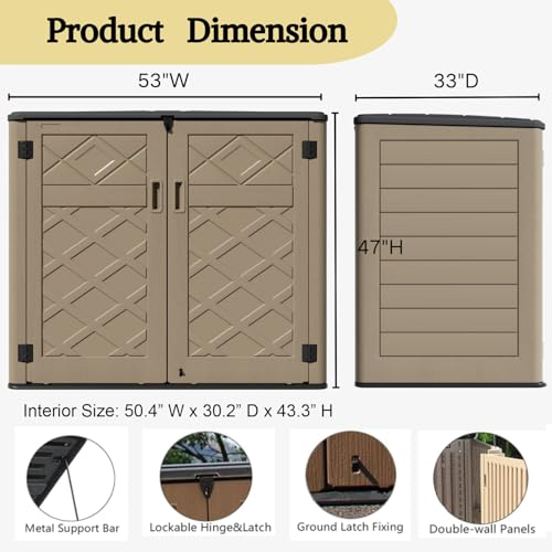 Large Outdoor Storage Shed (Coffee-48 cu ft)
