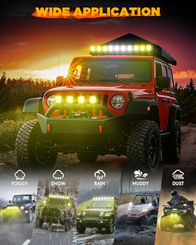 XP Ultra Series 3 Inch LED Pod Light 80W Offroad Driving Lights (XP-Ultra 3 Inch Amber Combo & White Spot)