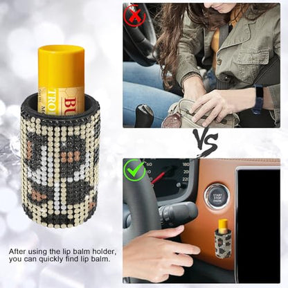 Upright Car Chapstick Holder (Leopard print)