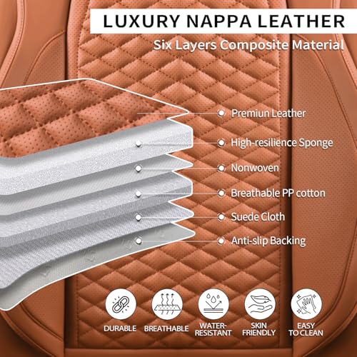 Car Seat Covers Full Set (5 Pack / Brown)