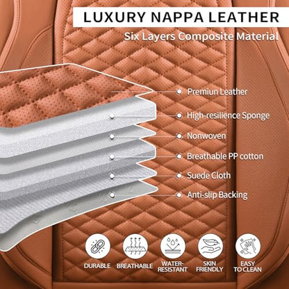 Car Seat Covers Full Set (5 Pack / Brown)