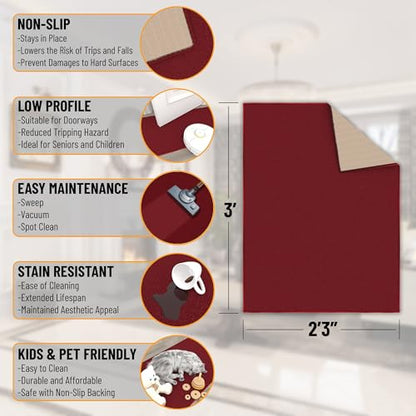 2x3 Entryway Rug (Solid Red)