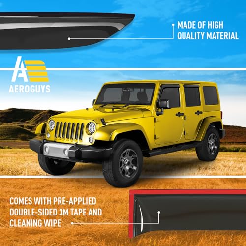 Extra Durable Window Deflectors Tape (For Jeep Wrangler 07-18 JK)