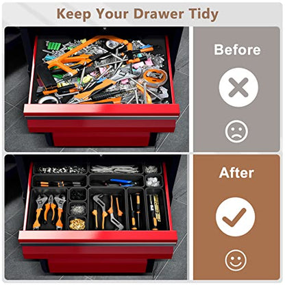 Tool Box Organizer Tray Divider Set Drawer Organizer (5 Size / Black)