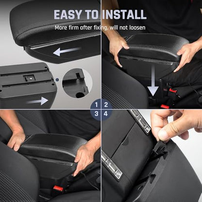 Car Armrest Box for KIA Stonic Rio 3 2018 (7 USB Ports / Black Thread)