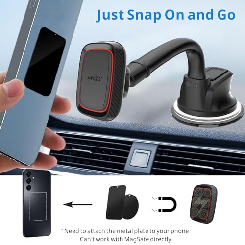 Magnetic Car Phone Holder Mount with Flexible Gooseneck Arm