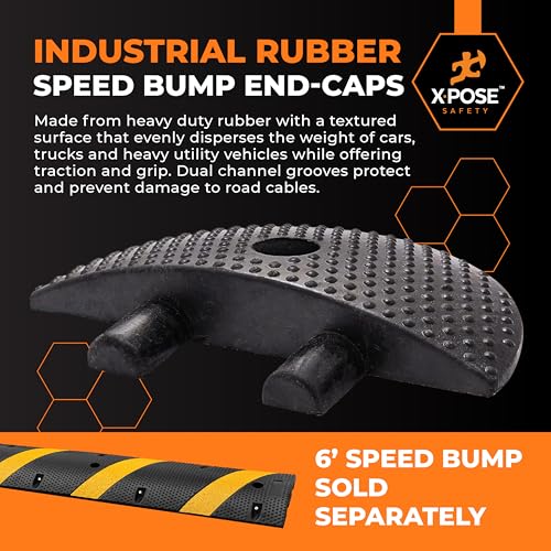 Rubber Speed Bump End Caps Set of 2 (1) Endcap / 1 Pack)