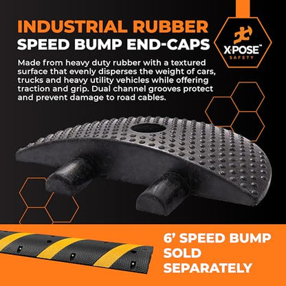 Rubber Speed Bump End Caps Set of 2 (1) Endcap / 1 Pack)