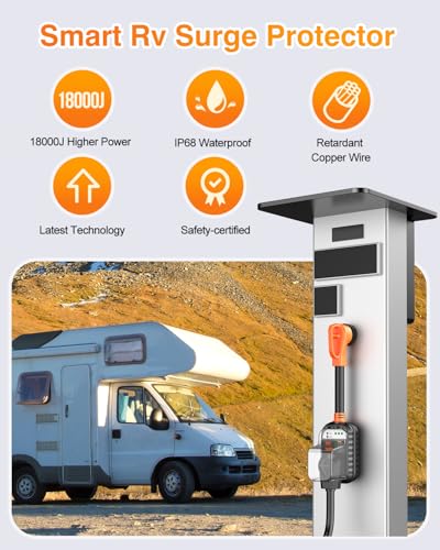 RV Surge Protector 50 Amp (50amp-Orange-Black)