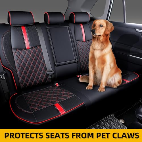 Custom RAV4 Seat Covers for 2019 (Black with Red Sport / 2019-2025 RAV4 Gas)