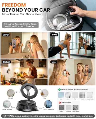 Vacuum Car Phone Holder for MagSafe (Black)