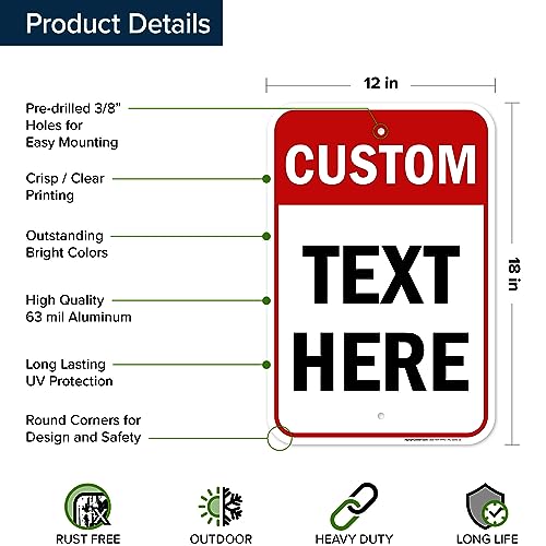 Custom Sign Custom Sign for Business (Header - Vertical / 12x18 - Aluminum)