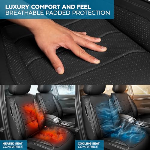 Curated Elite Leather Seat Covers for Cars & SUVs (Black (Elite) / Front Seats)