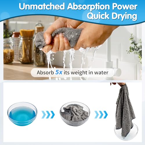 Grey Microfiber Cleaning Cloth (8pk / Grey)